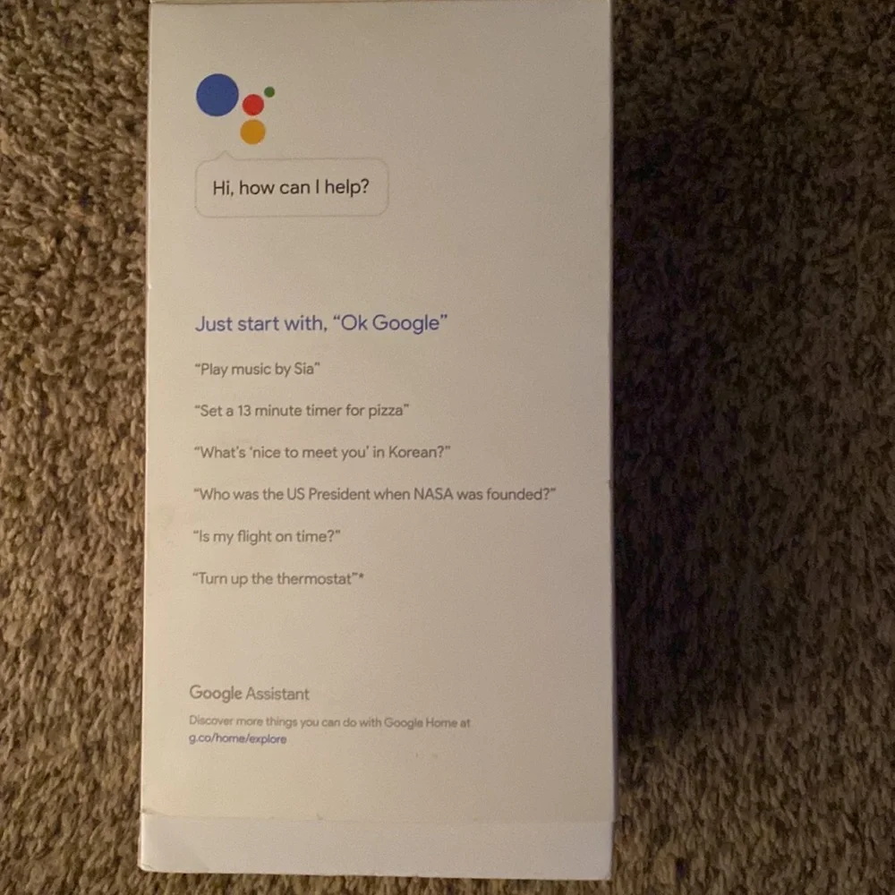 Google home, voice activated speaker.